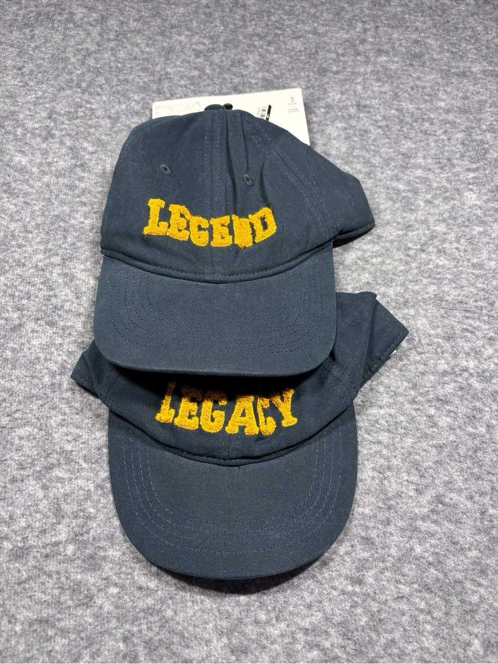 Dad and Me set 'LEGEND' & 'LEGACY' Navy Baseball Caps